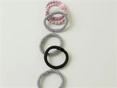 Name It black/corsage/icelandic blue/silver glitter hårelastikker (16-pak)